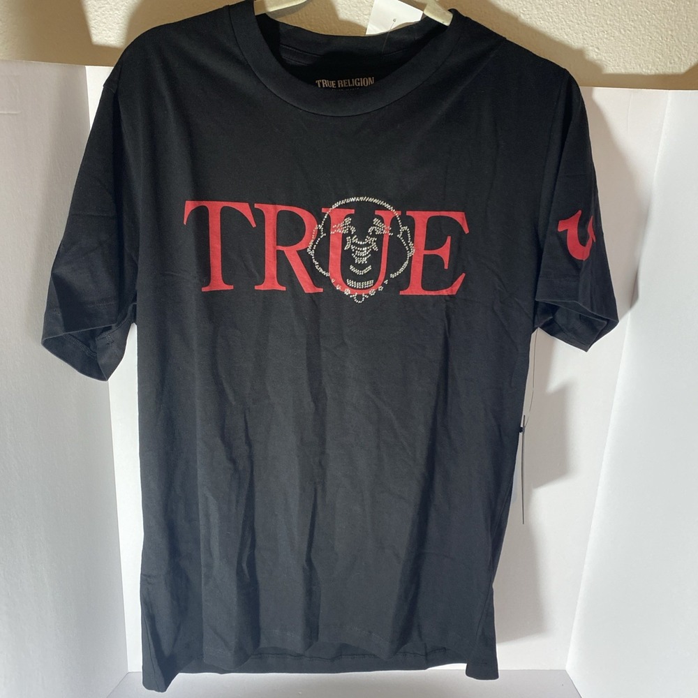 NWT TRUE RELIGION‎ MSRP $59.00 MEN BLACK CREW NECK SHORT SLEEVE T-SHIRT SIZE L